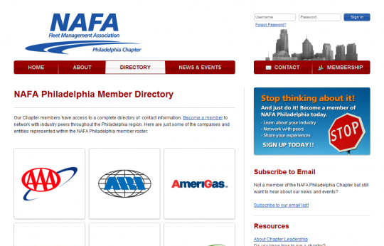 Screenshot of nafaphiladelphia.org