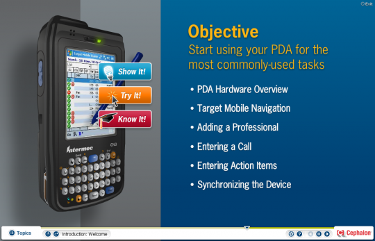 Screenshot of PDA & Target Mobile