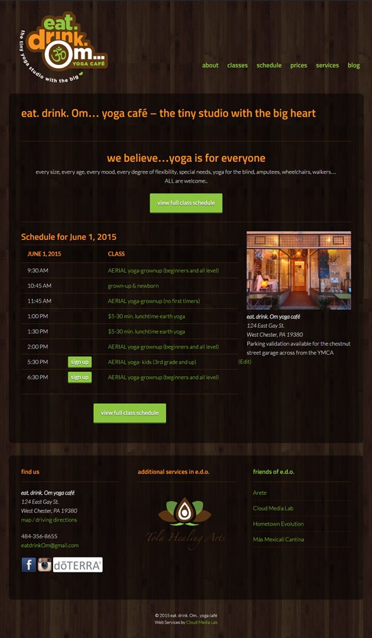 Screenshot of eatdrinkom.com