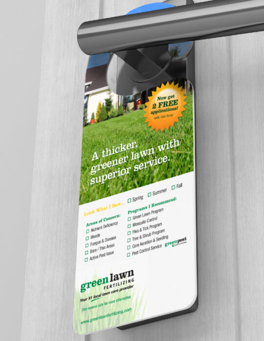 Screenshot of Green Lawn Fertilizing Door Hanger